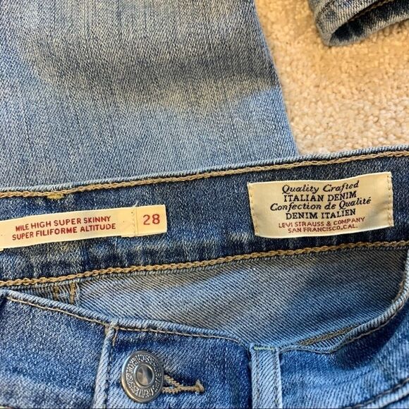 Levi’s Mile high super skinny Jeans Sz 28 - Picture 4 of 10